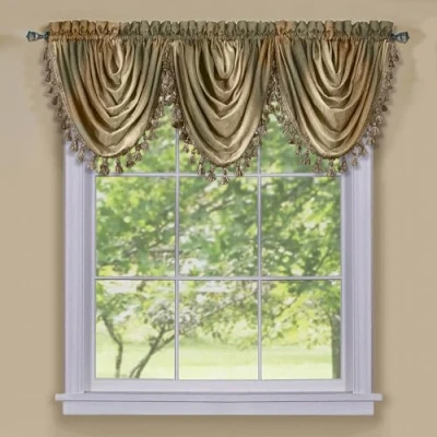 Image of Achim Home Furnishings, Earth Ombre Waterfall Valance