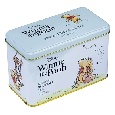 Image of New English Teas Winnie the Pooh Tea Caddy with 40 Breakfast Teabags, Tigger, Piglet &amp; Eeyore