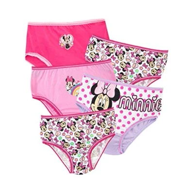 Image of Disney Girls Minnie Mouse Knickers Pack of 5 Multicoloured Ages to 6 Years
