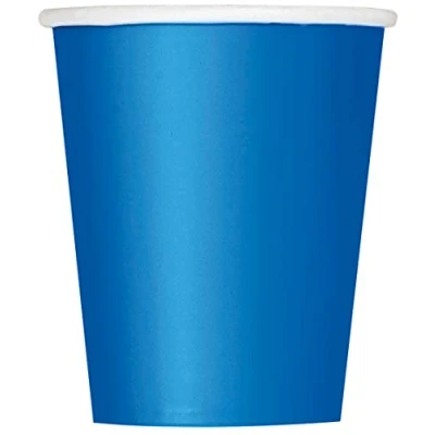 Image of Vibrant Royal Blue Solid Paper Cups (9oz) 14 Count Vibrant, Eco Friendly Disposable Drinkware for Parties and Events