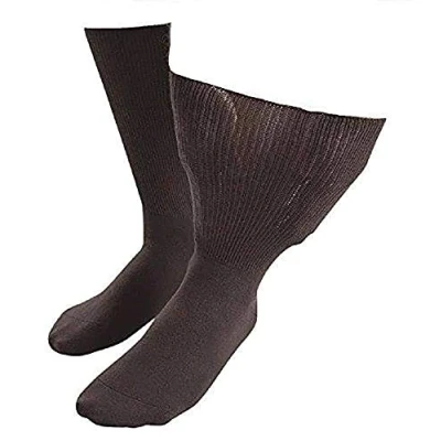 Image of Sock Shop Iomi Footnurse Mens &amp; Womens Unisex Extra Wide Soft Cotton Oedema Socks for Swollen Feet (9 11 UK (43 45 eur), Brown)