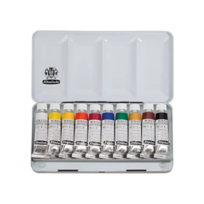 Image of Schmincke HORADAM® Gouache, 10 x 15 ml tubes, 72 701 097, finest gouache colours in a metal box, highest concentration of pigments, luminosity and colour depth