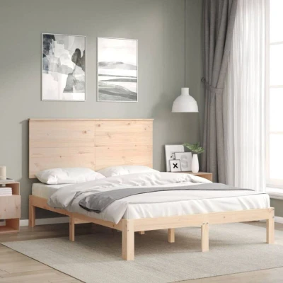 Image of vidaXL Bed Frame without Mattress 140x200 cm Solid Wood Pine