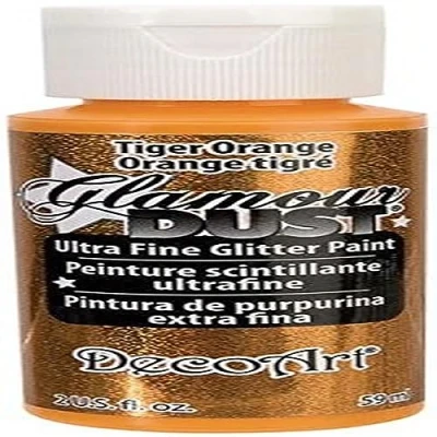 Image of Deco Art Glamour Dust Glitter Paint, Tiger Orange,4 x 1.38