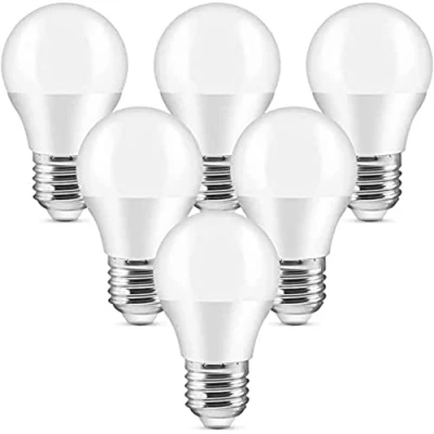 Image of LEDYA G45 E27 Screw Bulb 40W Equivalent, 5W 3000K Warm White ES LED , 400 Lumens, Non Dimmable, Golf Ball Energy Saving Bulb, Pack of 6