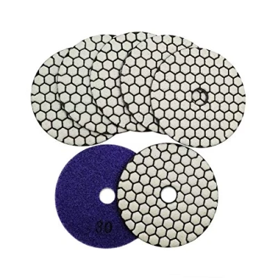 Image of SHDIATOOL Dry Diamond Polishing Pads 7PCS Grit 30 for Granite Marble Stone Ceramic 4 Inch 100mm