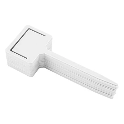 Image of TOPINCN 20Pcs Plant Labels, PVC Waterproof Reusable Gardening Flower Label Pots Tags Garden Seed Stake Tool (White)