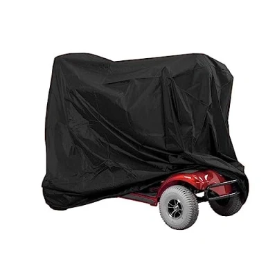 Image of Black Mobility Scooter Storage Cover, Professional Nylon Cloth Motorcycle Eldly Outdoor Wheelchair Waterproof Rain Dust ​ Protector
