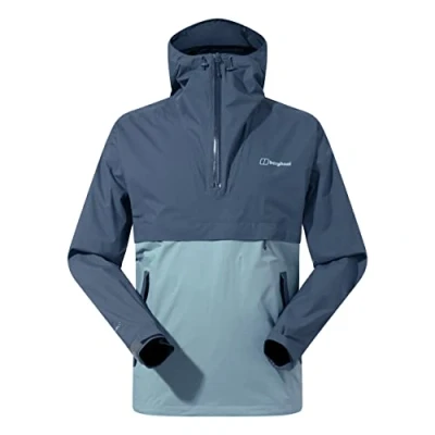 Image of Berghaus Men&#039;s Vestment Smock Half Zip Waterproof Shell Jacket, Durable, Breathable Rain Coat, Grey Pinstripe/Monument, XXL