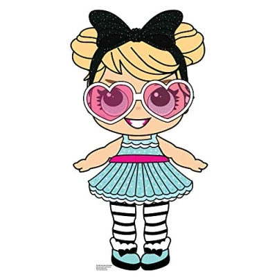 Image of STAR CUTOUTS SC1435 Doll with Large Eyes and Shades Cardboard Cutout Create The Perfect Family, Anniversary, Wedding, Birthday Party Decoration, Solid, Multicolour, Regular