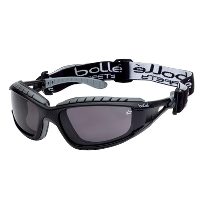Image of Bolle TRACPSF Tracker Glasses Nylon Frame Anti Scratch and Fog Lens, Black/Smoke