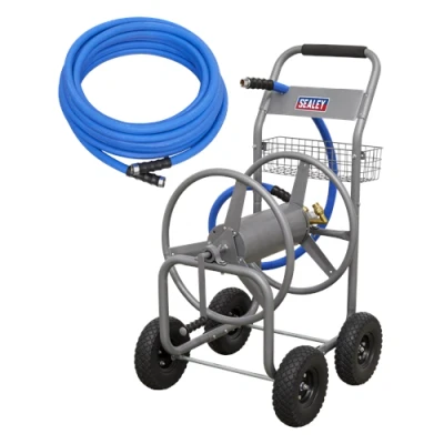 Image of Sealey Heavy Duty Hose Reel Cart with 15m Ø19mm Hot &amp; Cold Rubber Water