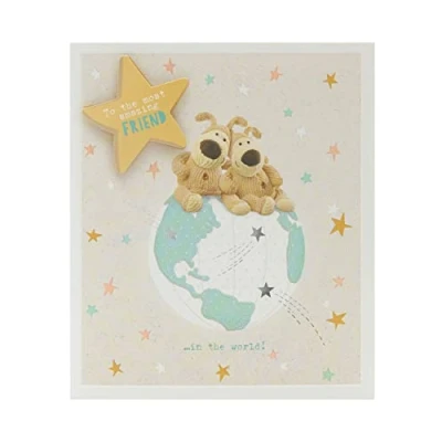 Image of Boofle Birthday Card Cute for Friend Her To the Most Amazing Sat on Top of World