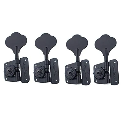 Image of Guyker Bass Tuners (4 for Left) 1:26 Ratio Open Gear Tuning Key Pegs Machine Head Replacement Electric Jazz Guitar or Precision Instruments Black