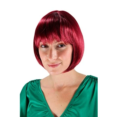 Image of SEXY Lady Fashion Quality BOB Page WIG Short RED aubergine 703 39 Swing Cabaret Burlesque 20s Berlin Parrucca Peluca