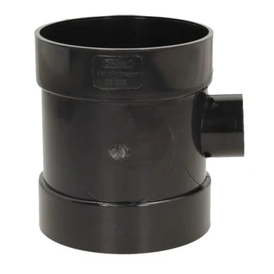 Image of Davant Solvent Soil Double Socket Boss Pipe Connector 110mm x 40mm Black