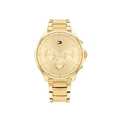 Image of Tommy Hilfiger Analogue Multifunction Quartz Watch for Women with Gold Colored Stainless Steel Bracelet 1782452