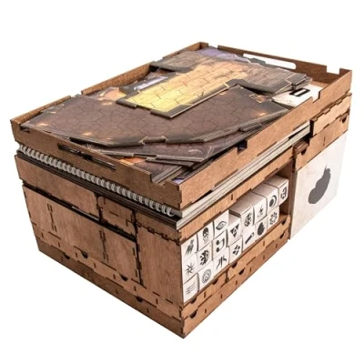 Image of SMONEX Wooden Organizer and Four Player Boards Compatible with Gloomhaven Board Game Box Suitable for Storage All Expansions Insert