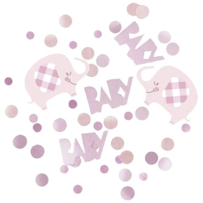 Image of Pink Floral Elephant Confetti (14g) Stunningly Unique &amp; Vibrant Party Decoration Perfect for Baby Showers, Birthdays, Special Celebrations 1 Pack