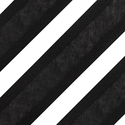 Image of Realm Bias Binding Tape, Cotton, 1 Inch / 25mm 5 Metres (Black)