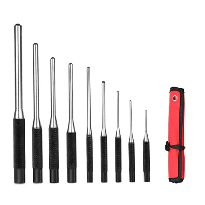 Image of Magiin 9Pcs Roll Pin Punch Set with Storage Pouch, Hand Removal Tool for Automotive/Jewelry/Watches Repair