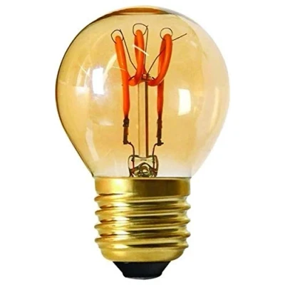 Image of Girard Sudron 716632 LED 45mm Golfball C45 Looped Filament Lightbulb Lamp, E27 (ES Edison Screw Cap), Amber, Warm White, 100 Lumens, Dimmable, 3 W