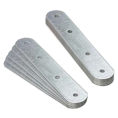 Image of OMIdeas 10 x Connecting Plates (120 25 2) Straight Repair Joining Fixing Mending Flat Bracket Brace Shelf Support Metal Galvanised Connector