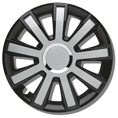 Image of ALBRECHT automotive 49376 Car Wheel Trims Flash III 16 &quot; inches, 1 Set of 4 Units, Black/Silver