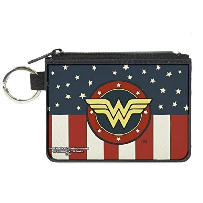 Image of Buckle Down Women&#039;s Canvas Coin Purse Wonder Woman, Multicolor, 4.25&quot; x 3.25&quot;
