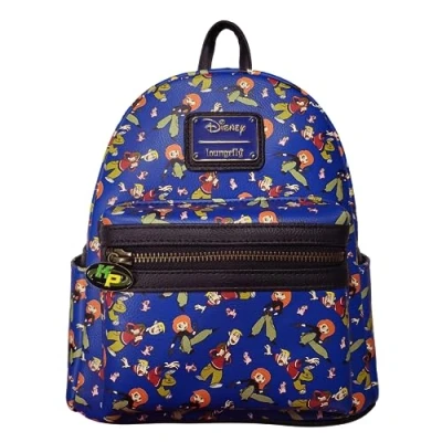 Image of Loungefly Kim Possible Disney Channel AOP Mini Backpack Under the Sea Collectibles Exclusive US Limited Edition, Blue, Backpack,