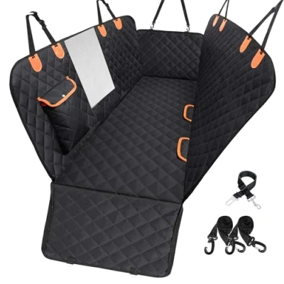 Image of EasyHaWei Dog Car Seat Cover for Back 600D Scratchproof Nonslip Durable Waterproof Cars Pet Backseat Covers with Mesh Window Dogs Hammock Car，SUV, Truck (137cm x 150cm)