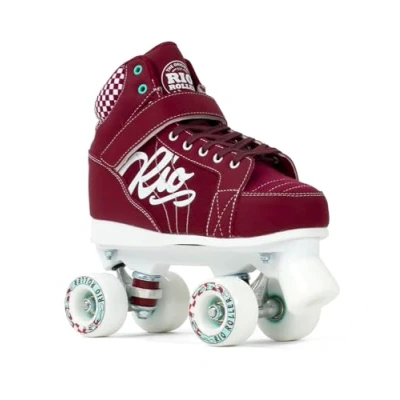 Image of Rio Roller Mayhem II Quad Skates for Children and Adults, Stylish Unisex with Lace &amp; Hook Loop Fastening, Comfortable Supportive Design Exclusive Wheels Indoor Outdoor Use