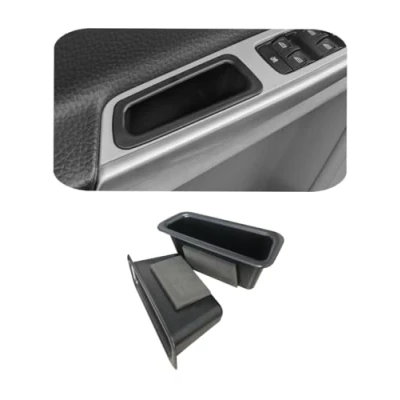 Image of Vesul Front Row Door Side Storage Box Compatible with Volvo S60 2009 2017 2018 V60 Armrest Phone Container Organizer Handle Pocket ABS Tray Insert Glove Pallet