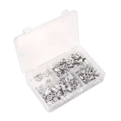Image of Sealey Threaded Insert (Rivet Nut) Assortment 200pc M4 M8 Splined Metric
