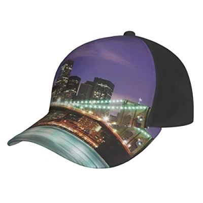 Image of Aseelo New York Night Baseball Caps Unisex Adjustable Trucker Hat Dad Classic Casual Sports for Men Women