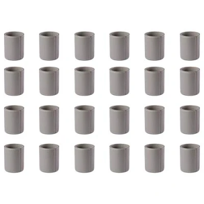 Image of OSCO Grey Faux Leather Pen Pot 24 Pack Pencil Holder Desk Tidy Office Organiser Makeup Storage Cosmetics Display H10.5 x W8.7 D8.7 cm