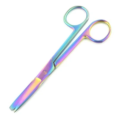 Image of Dressing Scissors First aid Vet All Purpose Sharp/Blunt 5&quot;Stainless Steel Autoclavable Plasma Coated in 4 Colors (Multi Color)