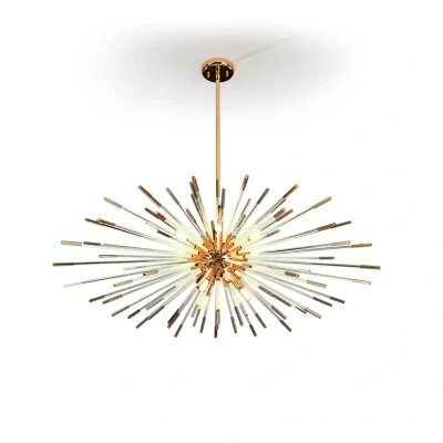 Image of Evasian Pendant Light Spherical, Shiny Gold Amber, 9x G9