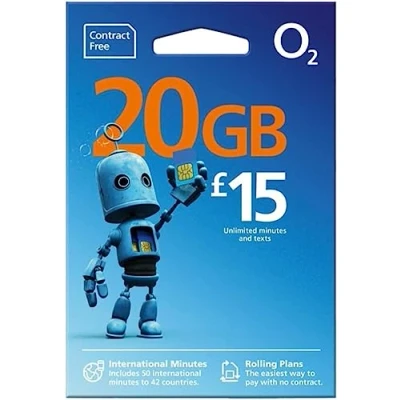 Image of O2 Pay As You Go Sim Card Big Bundle £15 pack by