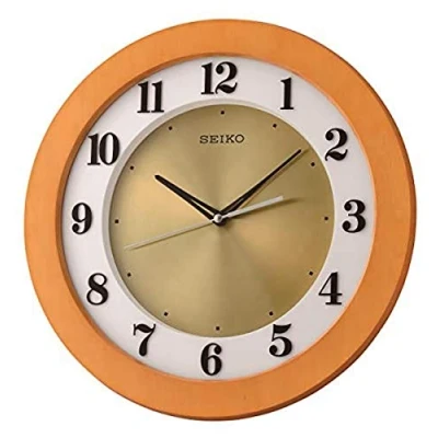 Image of Seiko Wooden Wall Clock With Quiet Sweep Second Hand QXA743B