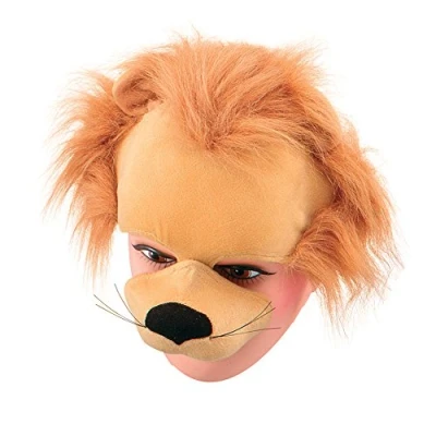 Image of Bristol Novelty EM092 Lion Half Face Mask on Headband, Unisex Child, Multi Colour, One Size