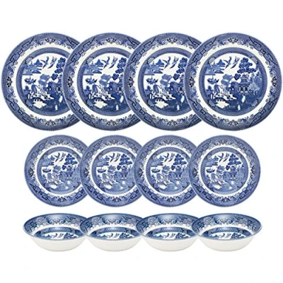 Image of Churchill Blue Willow 12 Piece Dinner Set