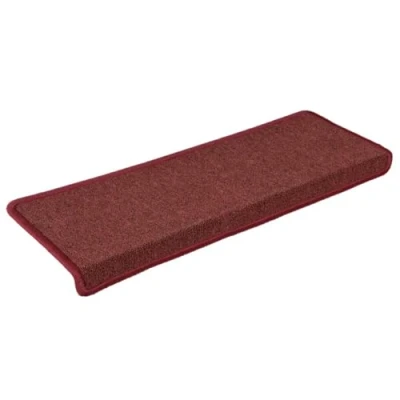 Image of vidaXL Stair Mats 15 pcs 65x21x4 cm Bordeaux Rectangular Edge