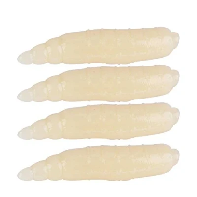 Image of Artificial Soft Lures, 200pcs 17mm Small Lifelike Maggot Grub Worm Lure Life like Worms Fishing Baits Accessory