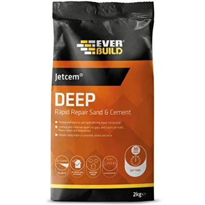 Image of Everbuild Jetcem Deep Rapid Repair Sand and Cement, Grey, 2 kg
