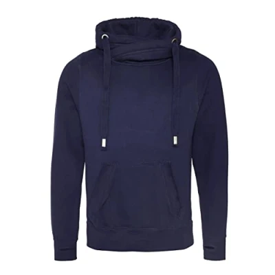 Image of AWDis Men&#039;s Cross Neck Hoodie, Blue (Oxford Navy), Medium