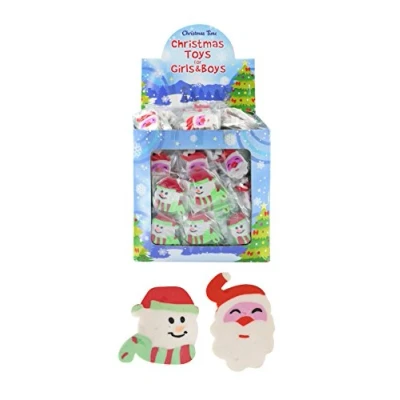 Image of Henbrandt Funky Pencil Erasers Various Designs Christmas, Lipstick, Food, Sweets, Planes, Hearts, Emojis. Smiles (Christmas (pack of 2))