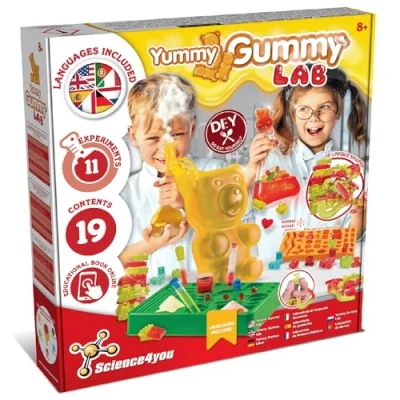 Image of Science4you Gummy Sweets Lab Candy Making Kit to Make your own for Kids &amp; Gummies in 19 different shapes including Giant Bear Sweet Gift Box Age 8 9 10 11+