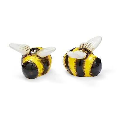 Image of Cooksmart British Designed Salt and Pepper Sets Pots to Suit All Kitchens Shaker for Everday Use Bumble Bees