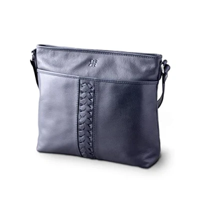 Image of Lakeland Leather Farlam Crossbody Handbag for women in Navy Blue